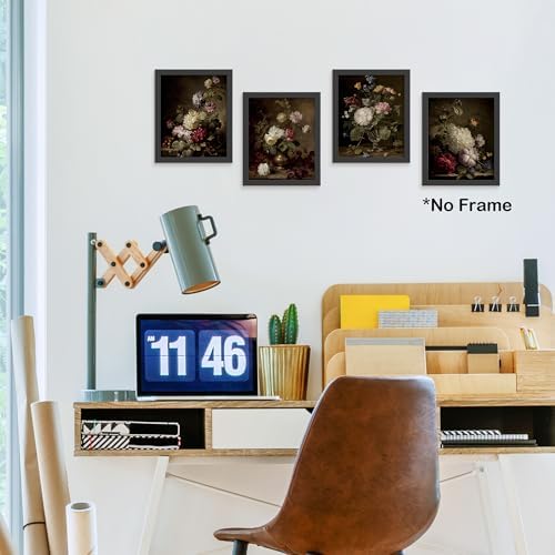 TLESKE Vintage Dark Moody Floral Posters Prints Unframed 8x10 Set of 4 - Image 3