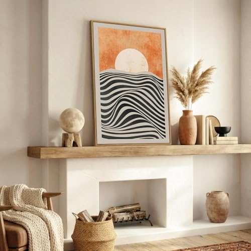 Framed Mid Century Modern Boho Sunset Wall Art - Image 2