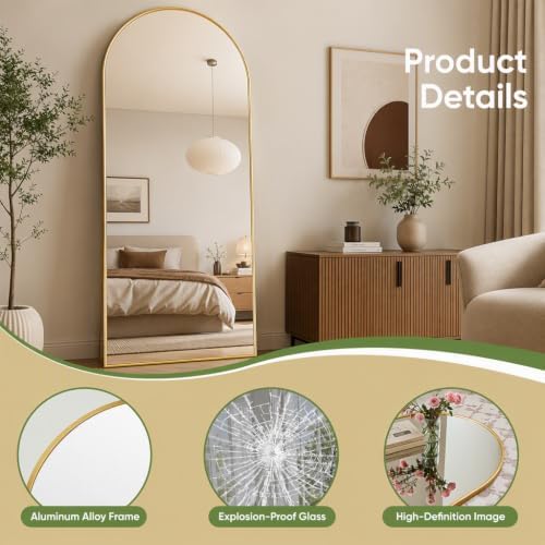 Arched Full Body Gold Mirror - Image 5