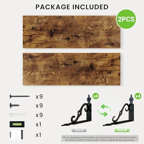 RICHFOCUS Floating Shelves for Wall Decor, 24Inch Shelves Set of 2, 24W x 8D - Image 5