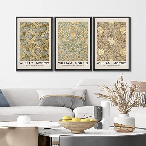 MUDECOR Framed Canvas Print Wall Art Set William Morris Floral Tapestry Pattern - Image 4