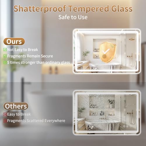BEAUTYPEAK 30"x48" LED Bathroom Mirror - Image 6
