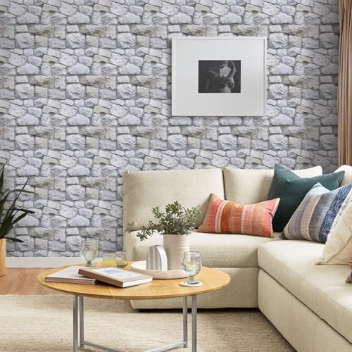 3D Peel and Stick Faux Stone Wall Panels 11.8" x 11.8" 10-Pack - Image 2