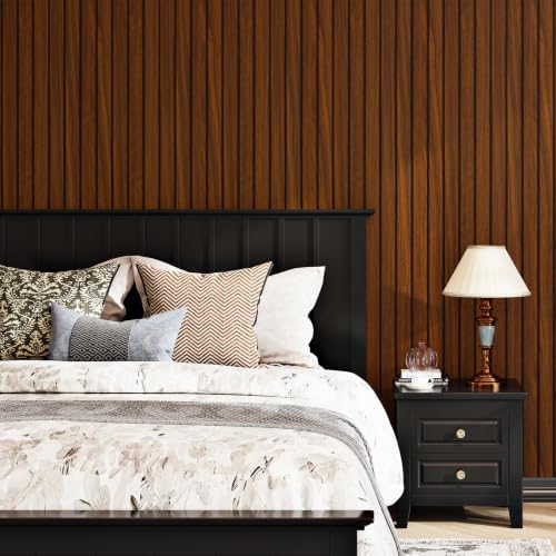 Wallercity 3D Brown/Red Self Adhesive Wood Slat Panels - Image 4