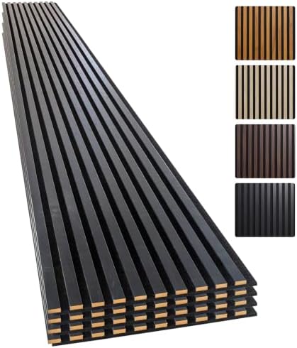 Yuzzy Wood Slat Wall Panel 4 Pack, Soundproof Wall Panels by Yuzzy