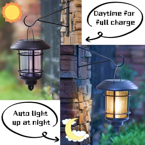 Dynaming 4 Pack Solar Lanterns Outdoor, Hanging Lantern Solar Garden Lights - Image 2