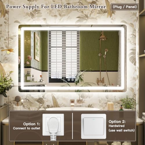 48"x30" LED Bathroom Mirror Anti-Fog Dimmable Wall Mount Vanity Touch - Image 6
