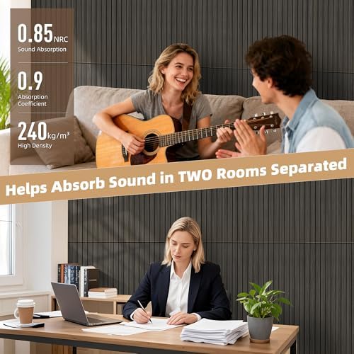 TO-TH Acoustic Panels Wood Look Noise Dampening Panel 10Pack, Rustic Walnut - Image 4