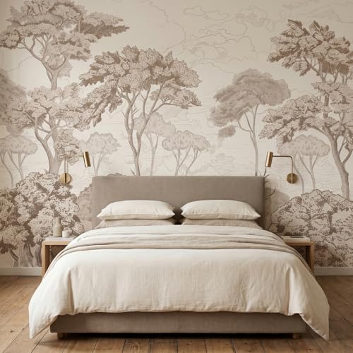 Toolhom-Beige Forest Peel and Stick Wallpaper Woodland Landscape - Image 2