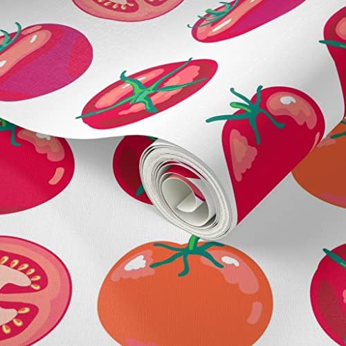 Spoonflower Tomatoes Summer Peel and Stick Removable Wallpaper - Image 2