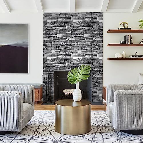 Timeet Brick Stone Wallpaper Peel and Stick Wallpaper Faux Stone Contact Paper - Image 5