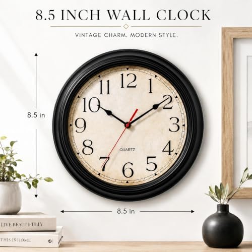 KECYET Wall Clocks Battery Operated Silent Small Vintage - Image 2