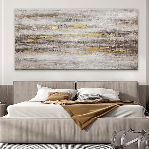 YISXINOAG Brown Grey White Abstract Wall Art Modern Contemporary 29"X58" - Image 6