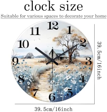 XNM Round Wooden Wall Clock Battery Operated 16 Inch - Image 5
