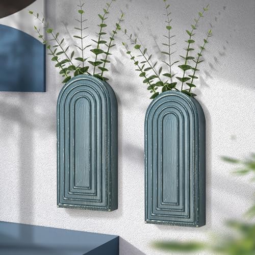 EOSAHR Wall Vase for Boho Room Decor: Wall Planter for Flowers, Denim Blue by EOSAHR