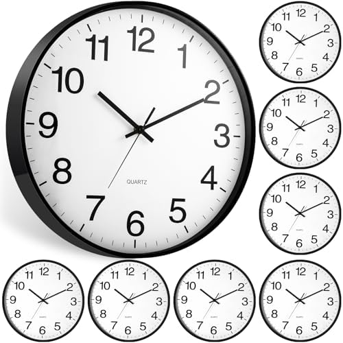 Inbagi 8 Pcs Wall Clock Bulk Silent by Inbagi