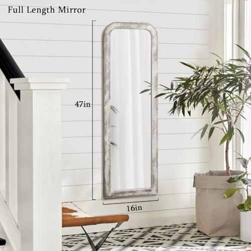 AAZZKANG Mirror Full Length Rectangle Wood Framed Large Wall Mirrors White - Image 2