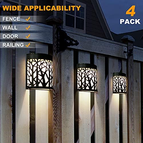 DenicMic Solar Wall Lights Outdoor Wall Sconce Fence Lights Solar Powered - Image 2