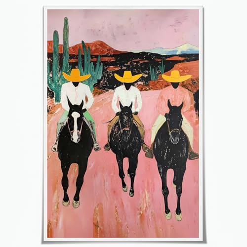 Black Man Wall Art Colorful Abstract Western Horse Poster 16x24IN Unframed by Unknown