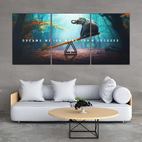 Yetaryy Motivational Poster Inspirational Wall Art 3 Pieces Canvas Painting - Image 6