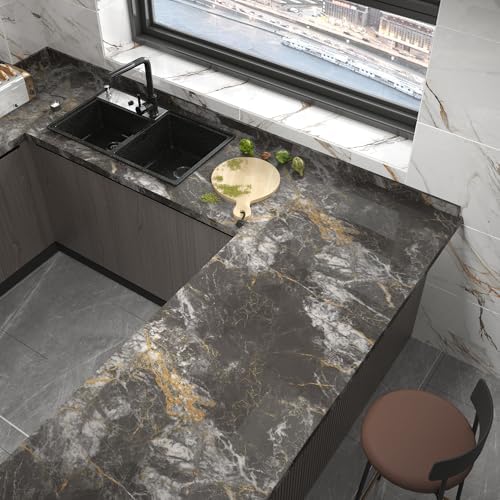 BAYYA Countertop Covers Peel Stick Wallpaper Glossy Marble Contact Paper - Image 3