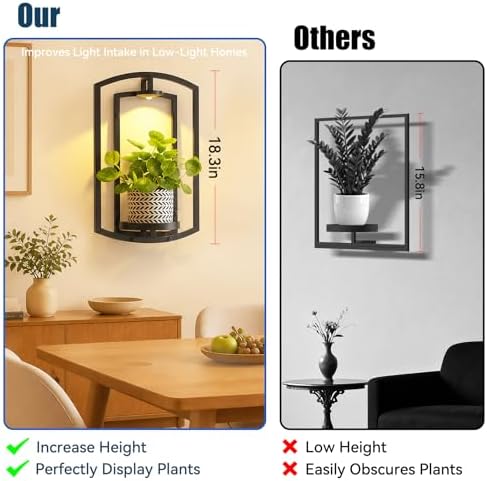 Wall Plant Holder with Remote Grow Lights, Framed Plants Holder - Image 5