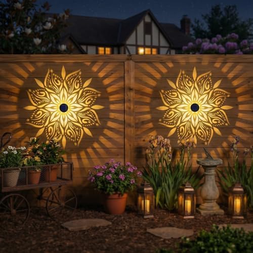 2 Pack Solar Fence Lights Metal Solar Powered Outdoor Wall Deck Step Lights - Image 3