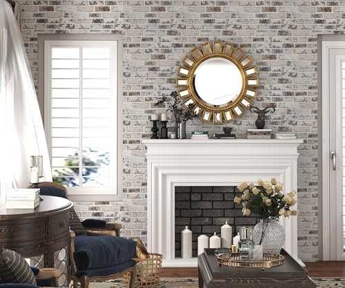 PeonyQueen Brick Peel and Stick Wallpaper 17.3"x78.8" 3D Brick Wallpaper - Image 2