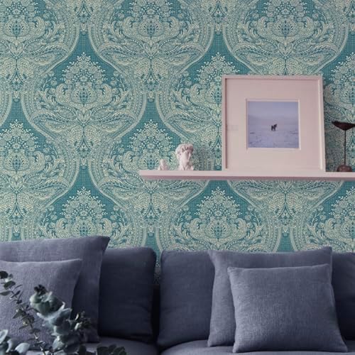 Blooming Wall Damasks Flocking Embossed Textured Wallpaper Roll by BloomingWall