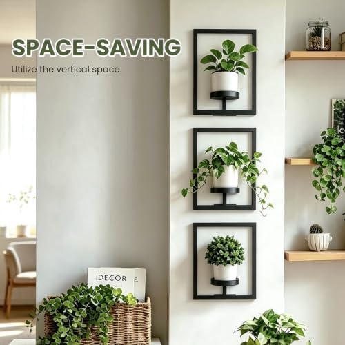 Floating Shelves Plant Stand Indoor Set of 3, Wall Planters to Hold Large Pots - Image 4