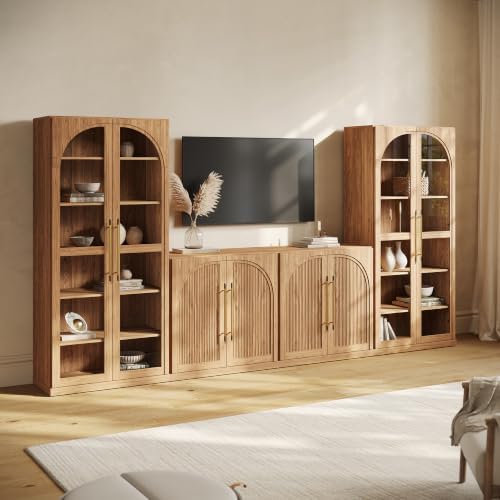BELLEZE Jagger 128" Wall Unit 3-Piece Modular TV Stand by BELLEZE