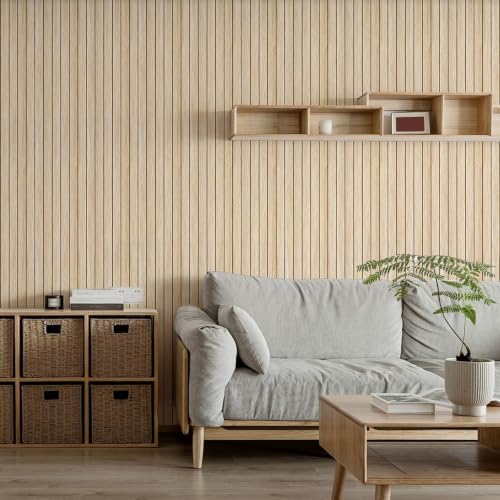 Wood Slat 3D Wall Panels Peel and Stick, 15.7 x 118 in - Image 2