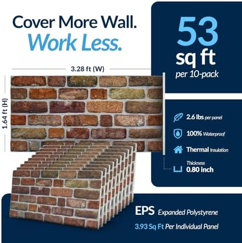 Dundee Deco 3D Wall Panels Faux Brick - Image 4