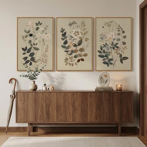 Framed Neutral Floral Botanical Wall Art - Image 4