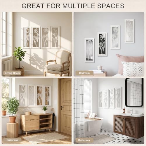 4 Set Farmhouse Mirrors for Wall Decor Living Room Bedroom Bathroom Entryway - Image 5