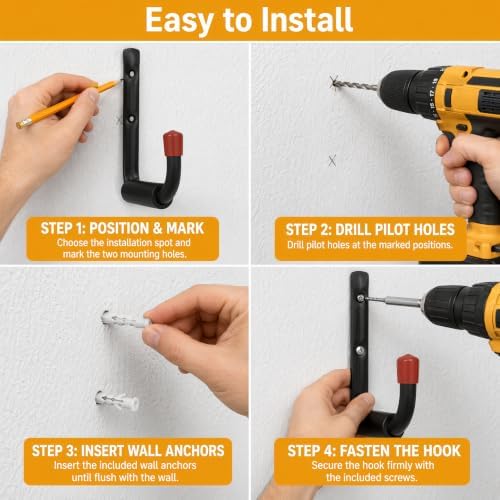 6 Pack Garage Hooks Heavy Duty, Utility Steel Hooks - Image 7
