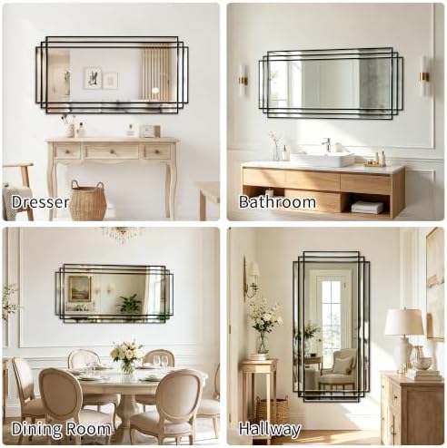 47"x24" Large Rectangle Beveled Mirror - Image 6