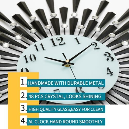 FLEBLE Large Wall Clocks for Living Room Decor Modern Big Silent Wall Clock - Image 5