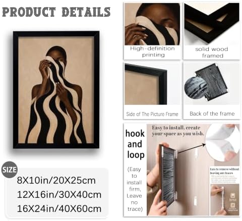 Framed Black Woman Portrait Wall Art, African American Canvas Print - Image 5