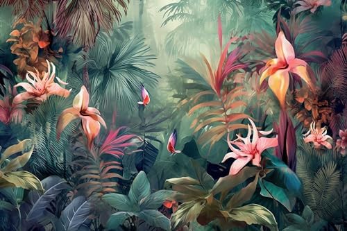 Toolhom Hand-Painted Abstract Floral Wallpaper - Image 4