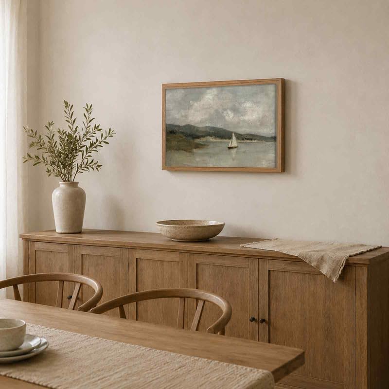 SEYSHUI Coastal Wall Art Nautical Sailboat Wall Decor Framed - Image 4