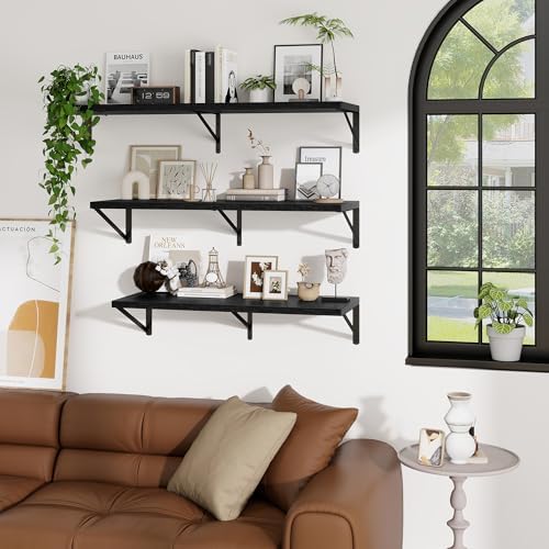 Deep Wall Shelves 16"W x 8"D Engineered Wood Floating Shelves - Image 5