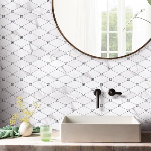 STICKGOO 1 Sheet Peel and Stick Backsplash, Calacatta Stick on Aluminum - Image 4