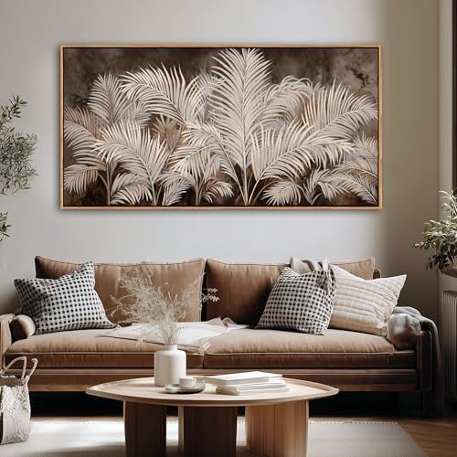 Boho Wall Art in Modern Brown, Minimalist Canvas Artwork by Pogusmavi