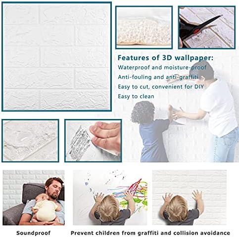 3D Wall Panels Peel and Stick, 58 Sq Ft Coverage, Faux Brick - Image 6