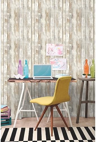RoomMates White Distressed Wood Peel and Stick Wallpaper - Image 3