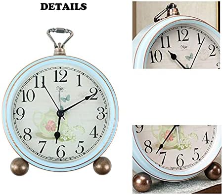 Maxspace 5.2in Desk Clock, Retro Silent Analog Clock Non-Ticking & Battery - Image 5