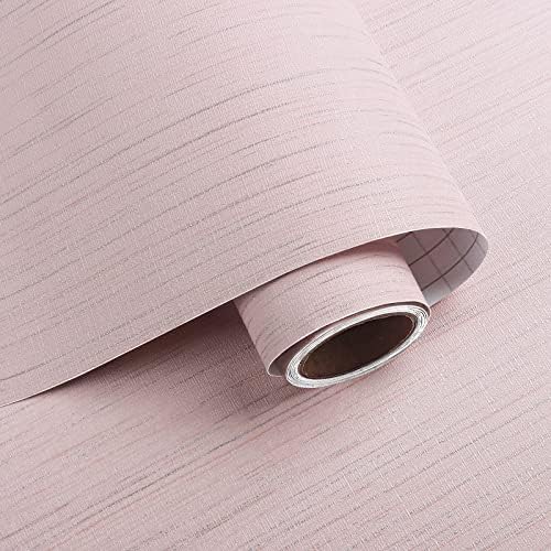 VaryPaper 32''x354'' Large Size Pink Grasscloth Wallpaper Peel and Stick by VaryPaper
