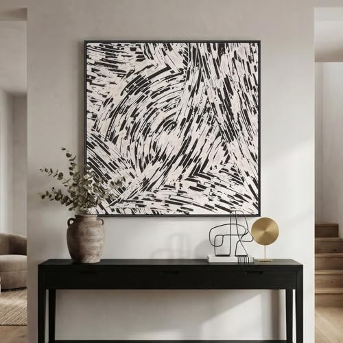 Extral Large Framed Black White Abstract Wall Art by Cuspin
