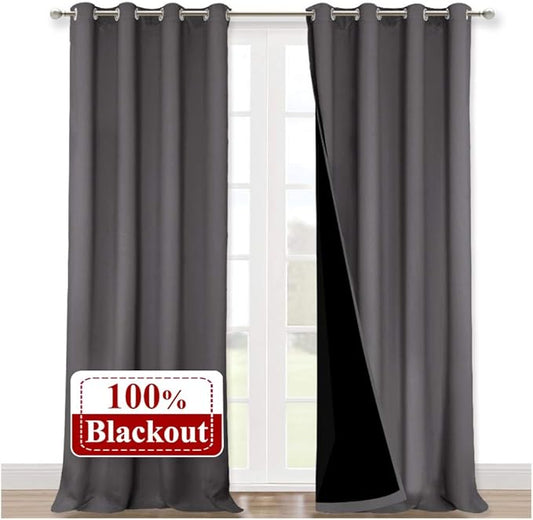 NICETOWN 100% Blackout Blinds, 52 inches x 120 inches, Laundry Room Decor by NICETOWN